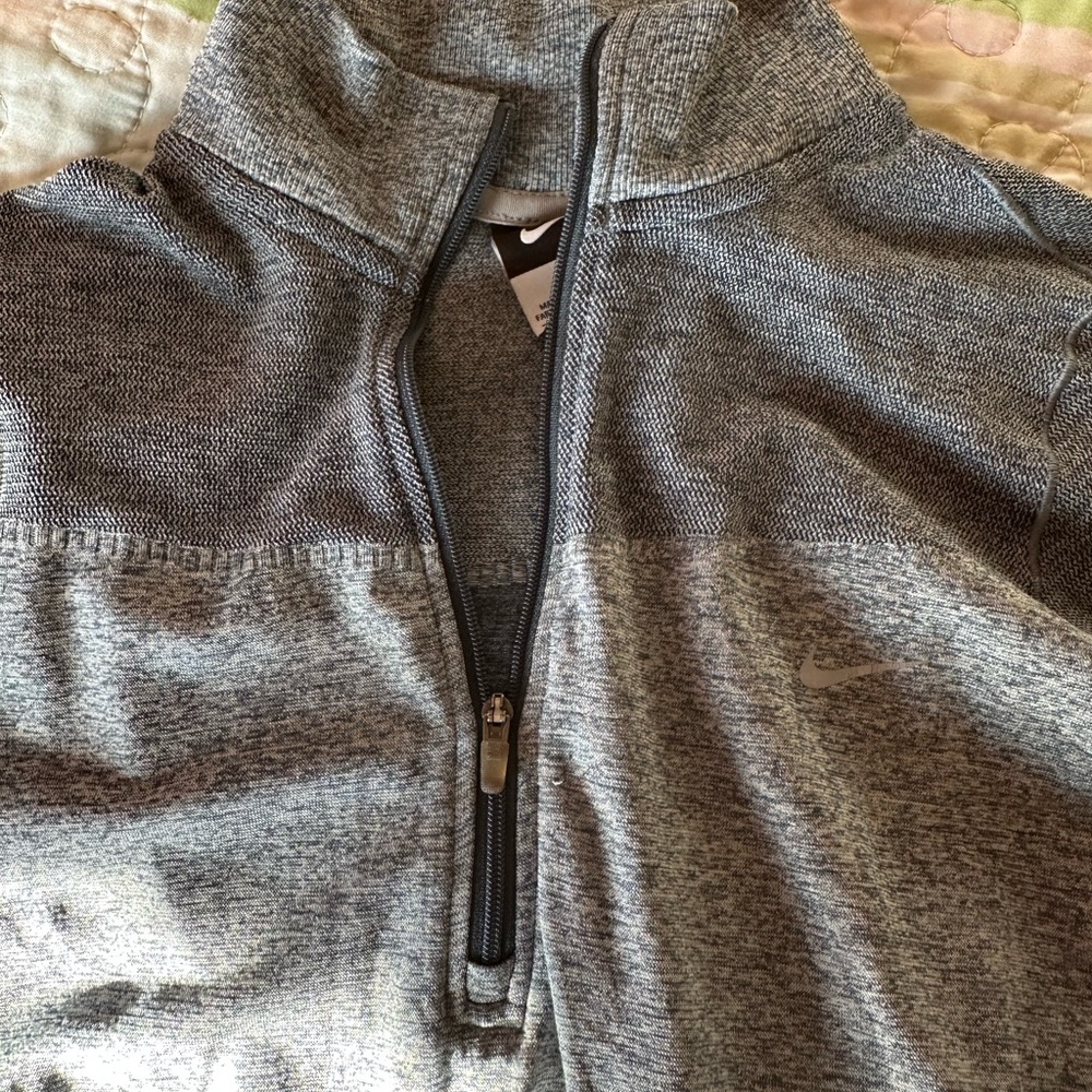 Nike Heather Blue-Gray Quarter-Zip Top